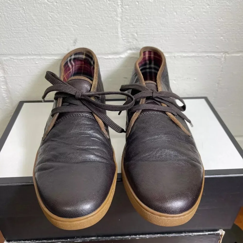 Bruno Magli Chukka Boots Black Leather Casual Shoes Two Eye Lace up Men's Size 9